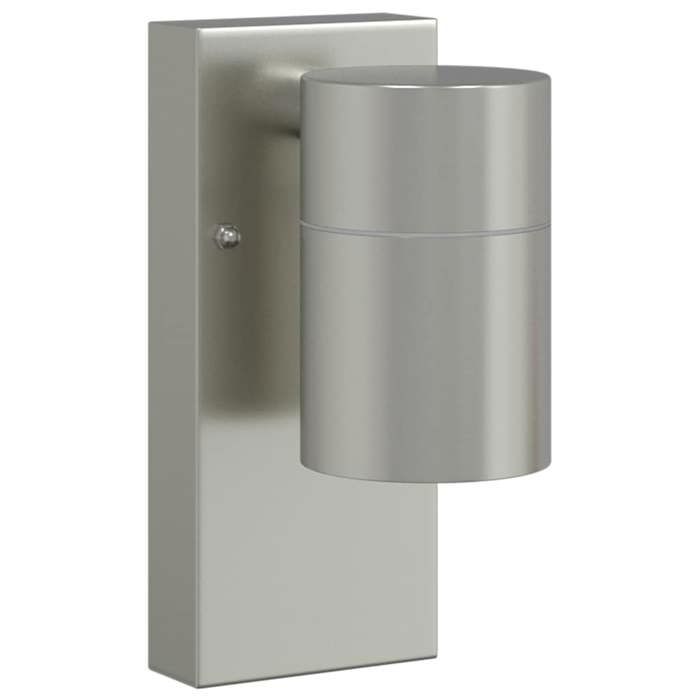 Applique murale extérieure - vidaXL - Argent - Acier inoxydable - Finition brossée - 6 5 x 10 5 x 16 cm - 230 V - 50 W
