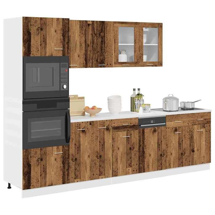 Ensemble de meubles de cuisine - vidaXL - 7 pièces - Bois dingénierie - Bois ancien - Pieds réglables