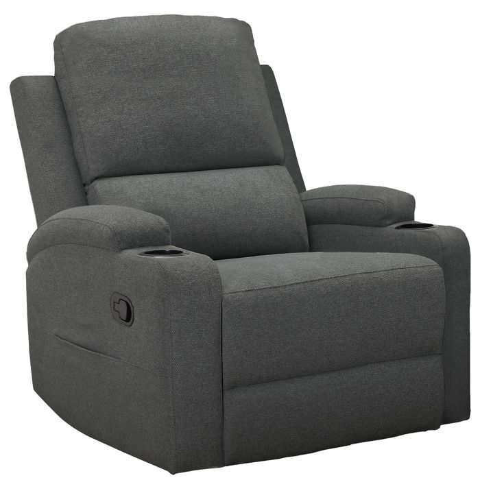 Dallas-fauteuil Inclinable à Commande Manuelle En Tissu Anthracite Dallas-fauteuil Inclinable à Commande Manuelle En Tissu Anthracite