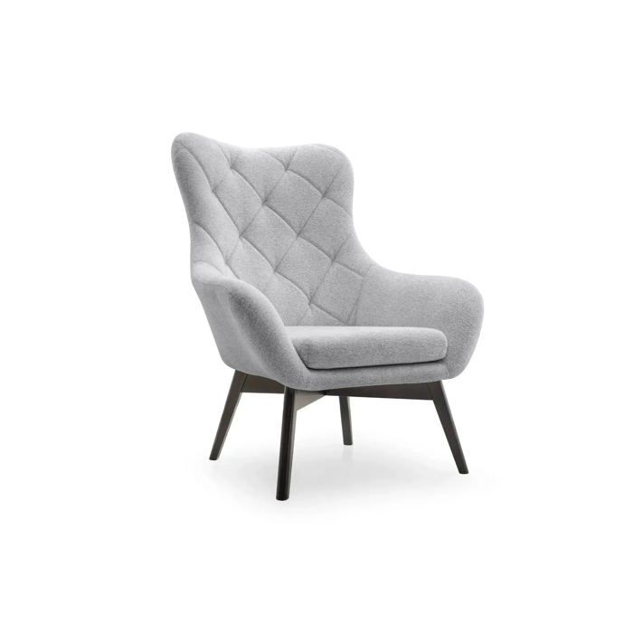 MILO - Fauteuil en tissu chiné - Gris clair MILO - Fauteuil en tissu chiné - Gris clair