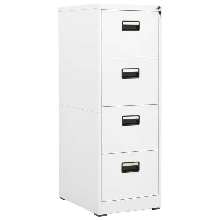 Classeur à tiroirs Blanc - Armoire de bureau blanc - 46x62x133 cm Acier A14873