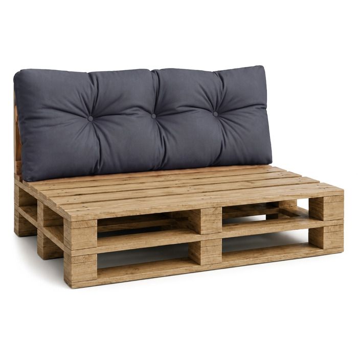Coussin palette de jardin Coussin de dossier 120 x 40 cm - coussins exterieur et interieur gros oreiller Graphite