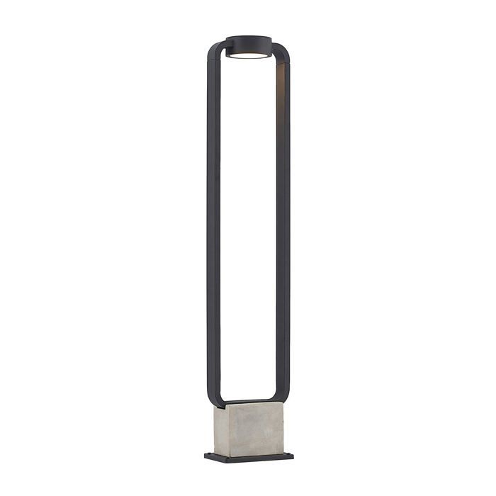 LED Eclairage Exterieur en béton Belna (Moderne) Noir Aluminium (1 lampe à) Luminaire Lampe Jardin Borne Lumineuse