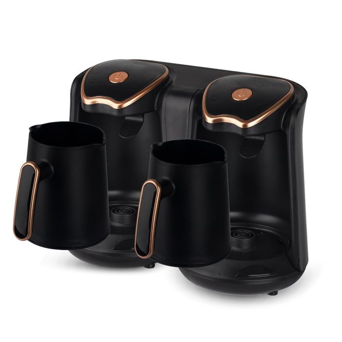 Bouilloire électrique cafetière turque tasse à café chaude machine à café et thé 500 + 500 ml portable noir