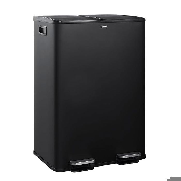 LIFEZEAL Poubelle Extérieure 235L Double Recyclage Étagée (Noir)
