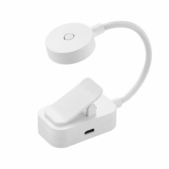 Lampe de lecture LED - Rechargeable USB Type-C - Lumière douce réglable 3 couleurs pour livre bureau dortoir - Blanc