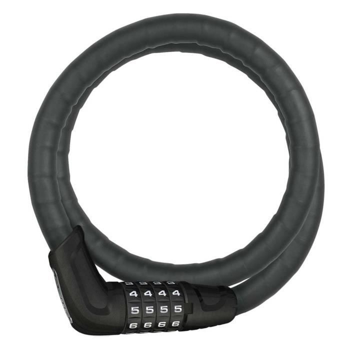 Antivol Abus Tresor 6615c - Vélo loisir - Blanc - Adulte - Câble de 15mm protégé par des rotules en acier