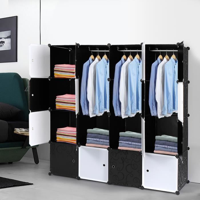16 Cube Armoire de rangement en plastique Design Armoire de rangement