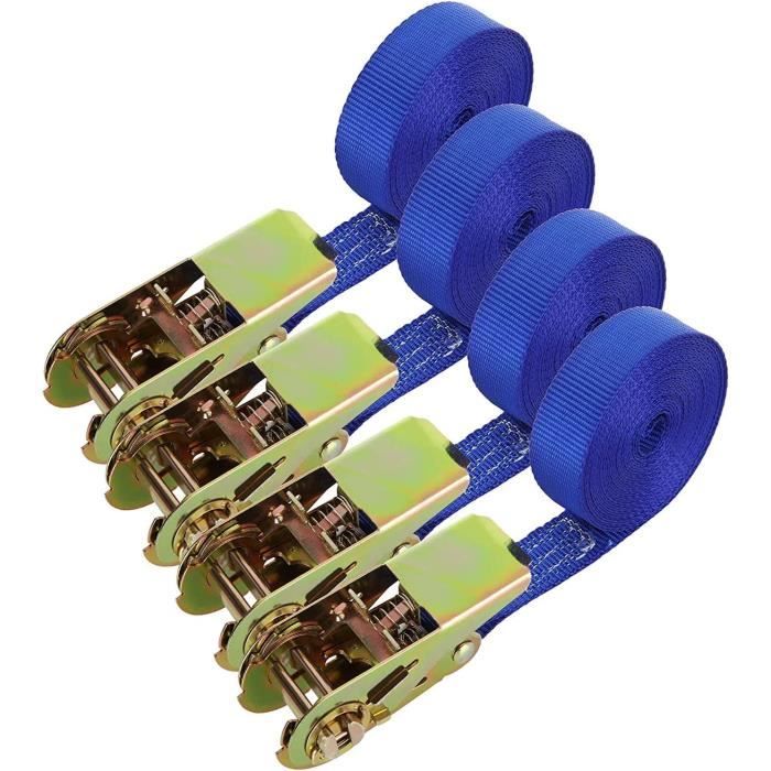 Sangles D'arrimage Avec Boucles De Serrage - Lot De 6 + 1 Cerclage - Longueur 40 Cm, Largeur 2 Cm - Capacité 100 Kg - Pour Vélo, Moto, Bagages - 11