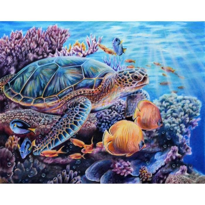 5D Diamond Painting Complet Tortue de Mer, Diamant Peinture Kits 5D Diamond Painting Complet Tortue de Mer, Diamant Peinture Kits