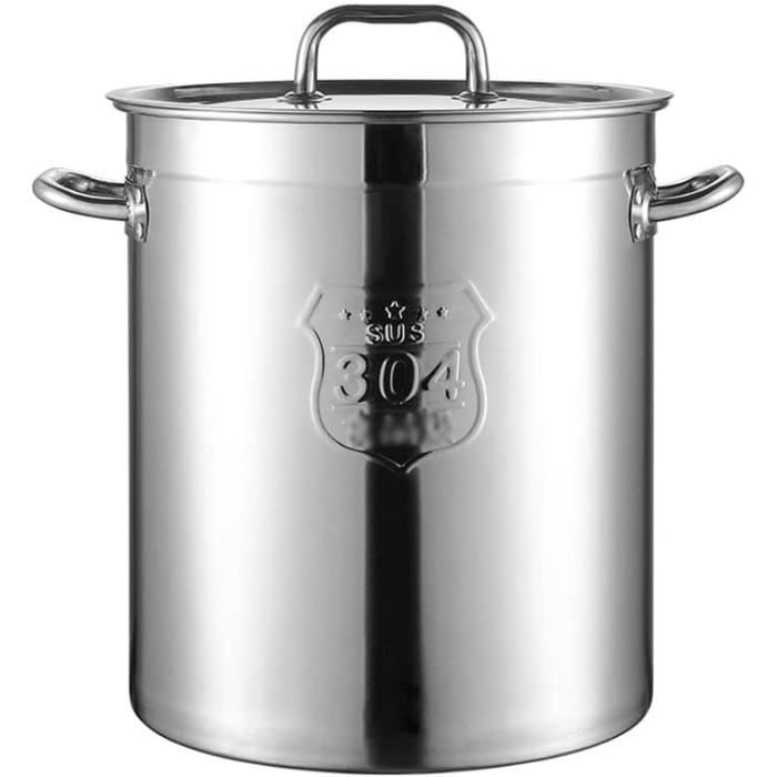 Marmite, Grande Marmite INOX (avec Couvercle), Marmite Traiteur à Soupe