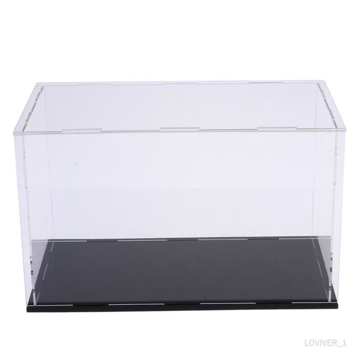 Vitrine en acrylique pour objets de collection, boîte de rangement anti- poussière avec base transparente, organisateur de comptoir à monter soi-même pour souvenirs et souvenirs