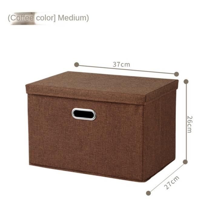 Grands Bacs De Rangement Pliables En Lin Avec Couvercles Pour La Maison Le Bureau 1 Pack 664984