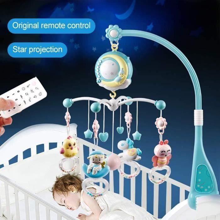 support mobile pour berceau de bébé bricolage suspendu boîte à musique support de bras pour bébé blanc Jouet porte-cloche de lit de bébé 