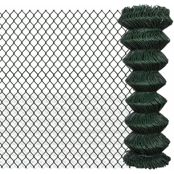 1 rouleau clôture de grillage de fils métalliques vert 1,25 x 15 m 