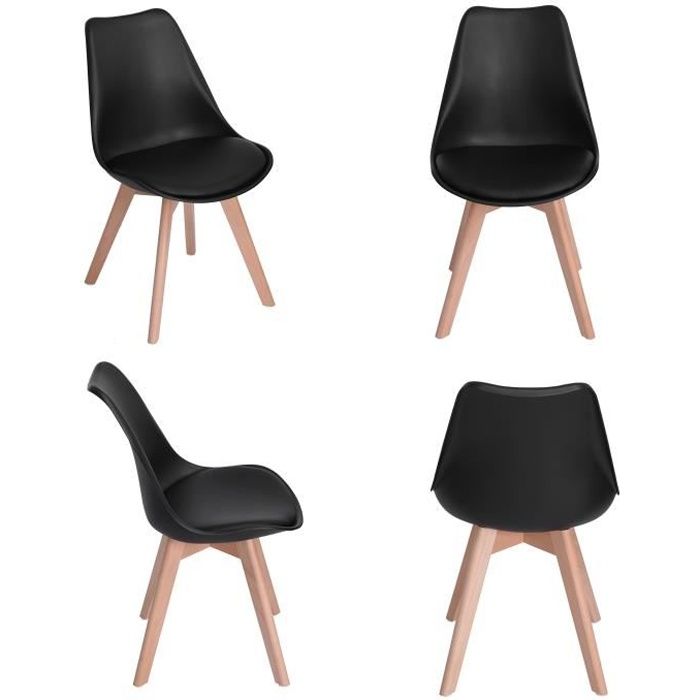 HJ Lot de 4 Chaises design contemporain nordique scandinave Tulipe