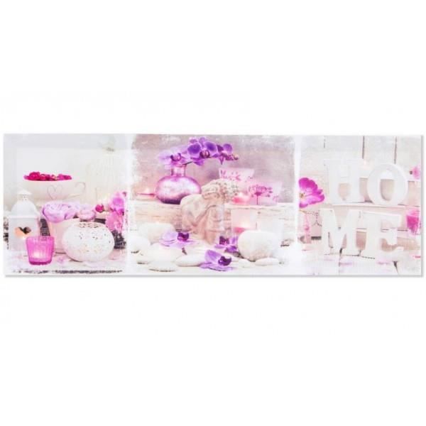 DECLINA, Tableau toile imprimée Zen, Tableau deco galet et rose rouge