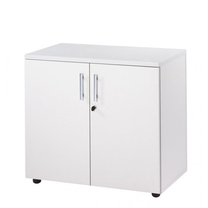 Armoire de Bureau Basse 2 Portes Blanche INEO - L 80 x l 47.3 x H 72.5 cm Armoire de Bureau Basse 2 Portes Blanche INEO - L 80 x l 47.3 x H 72.5 cm