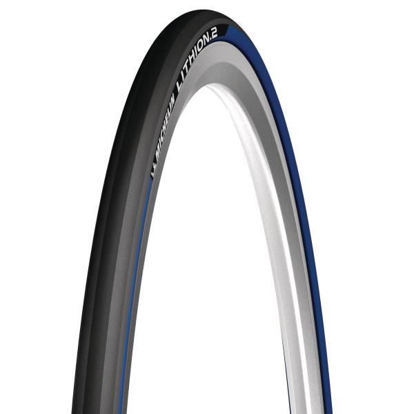 Pneu velo ROUTE MICHELIN LITHION 2 PERFORMANCE LINE 700x23C 23 622 Noir bleu TUBETYPE Cdiscount Sport