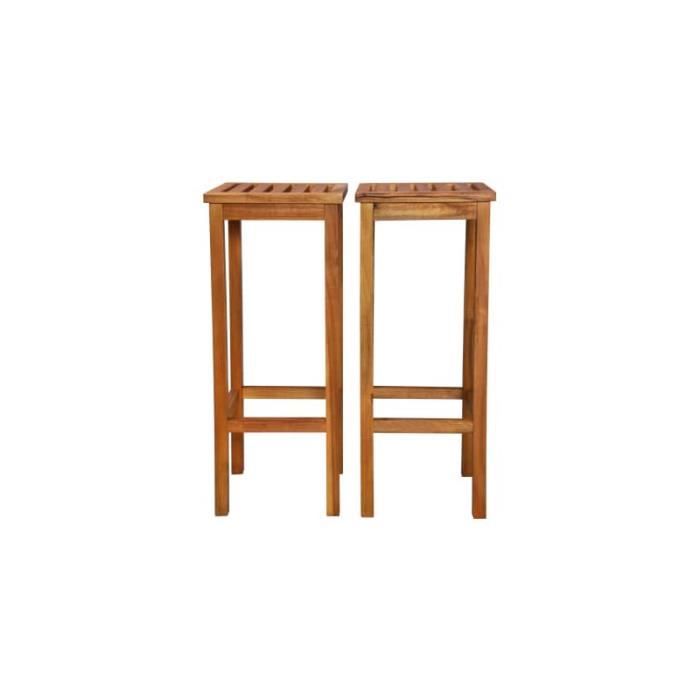 chaises de bar d'extérieur - bois d'acacia solide - blanc - pour adulte