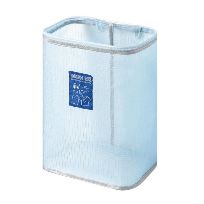 Panier à Linge Mural Pliable - Maille épaisse, 40x25x41 Cm, Gain De Place, Gris/noir