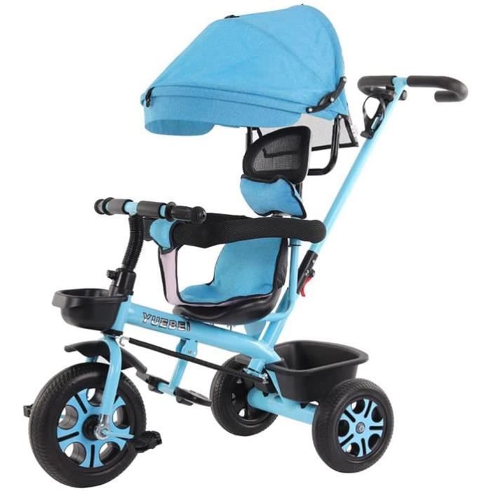 Tricycle Enfant Toddler Troycle Pousse A Velo Trike Reglable Pour Bebe Enfant En Bas Age Nourrisson 6 Mois A 6 Ans Color Bl 7 Cdiscount Sport