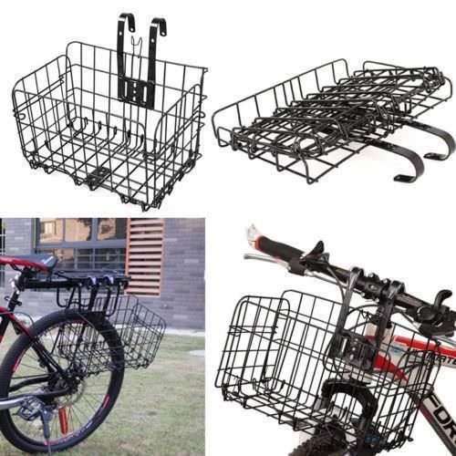 Support à vélo arrière pliant avant vélo panier VTT stockage supplémentaire stockage sac - Noir
