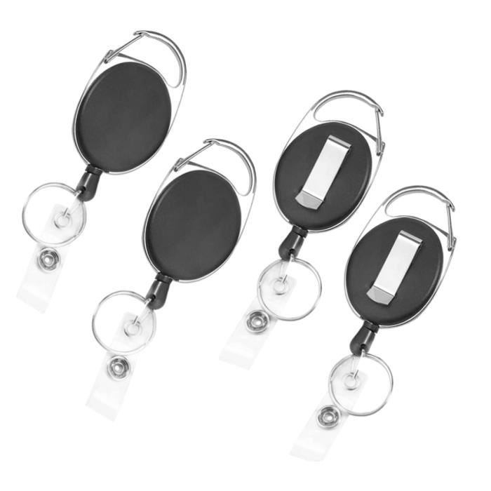Porte Badge Rétractable Avec Cordon - Clip, Vinyle, 4.1 X 2.6 Pouces, Neuf Avec étiquettes