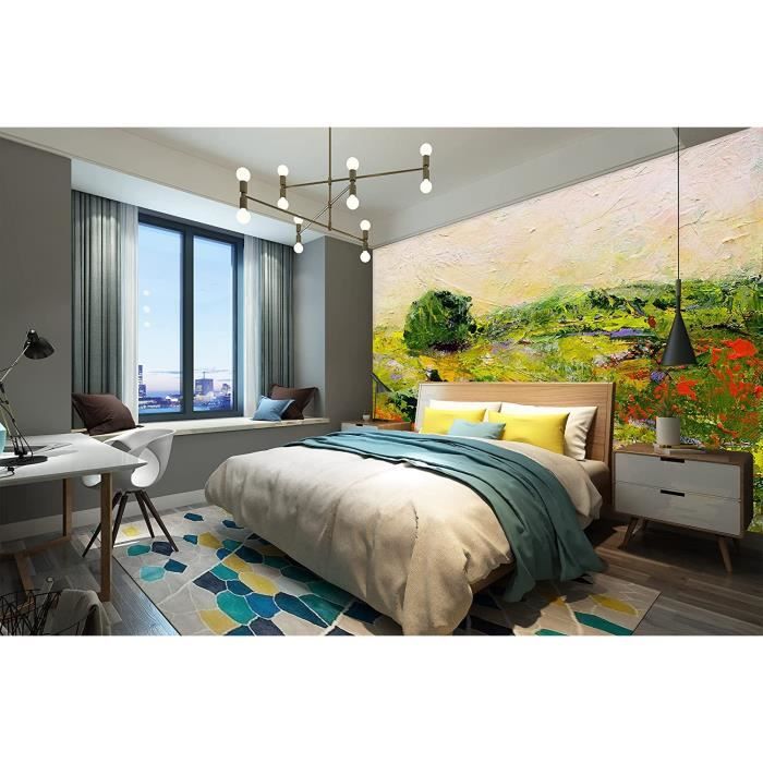 Papier Peint 3D Auto-adhésif – Motif Arbre, Style Mural, Effet Peinture à L'huile, M651
