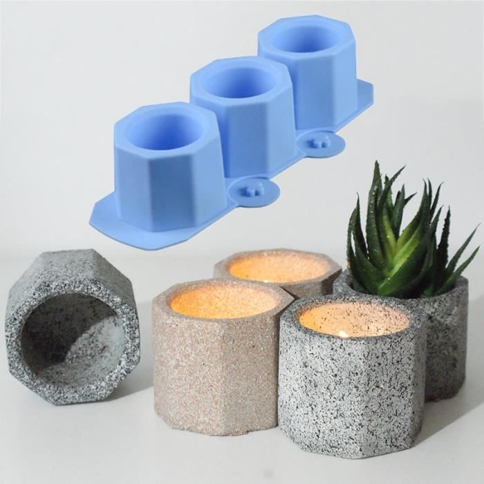 Moule en silicone pour plantes succulentes en béton Moule pour pot de fleurs cylindrique avec motif de hibou fait main Craft Cement Vase Outil 