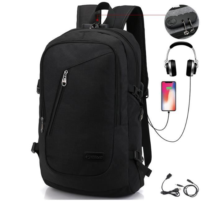 Sac à Dos Ordinateur 15,6" Antivol - Sac Professionnel Voyage Et Affaires Gris