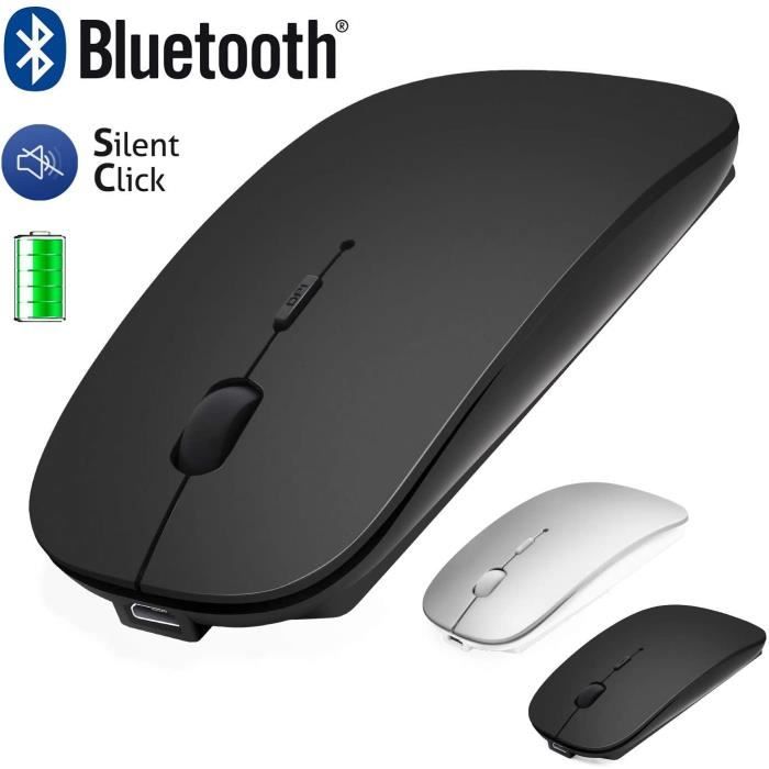 Souris Bluetooth Sans Fil, Mini Souris Silencieuse Rechargeable