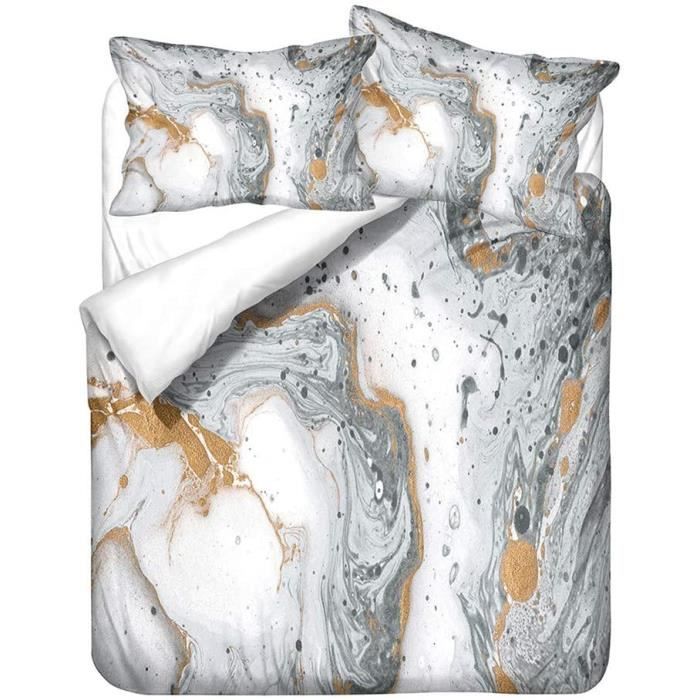 Housse De Couette 140X200 Marbre Parure De Lit 1 Personne Enfant Fille Garçon Imprimé 3D Housse Housse De Couette 140X200 Marbre Parure De Lit 1 Personne Enfant Fille Garçon Imprimé 3D Housse