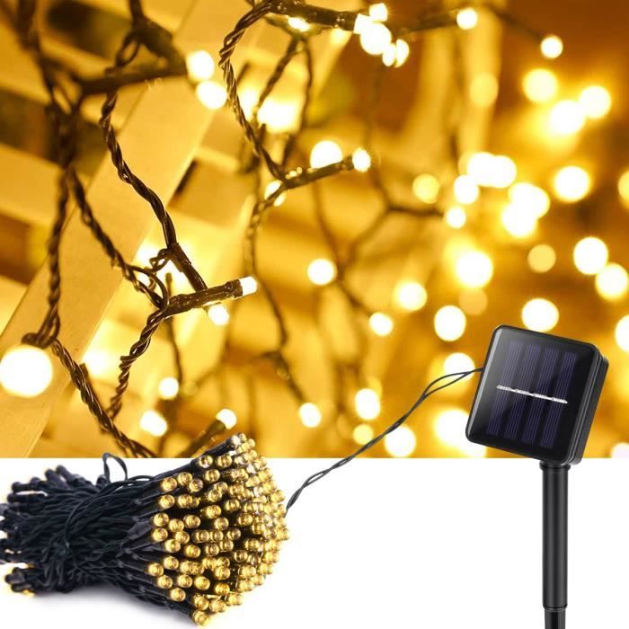 Guirlande Lumineuse Exterieur Solaire - 12M 100 LED - Étanche - Lampe Décoratives - Blanc