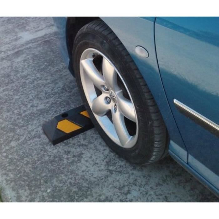 Lot De 2 Butoirs De Parking En Caoutchouc Robuste - Avec Bandes Réfléchissantes Jaunes - Cales Pour Garage Ou Extérieur (29.5 Pouces) - 6