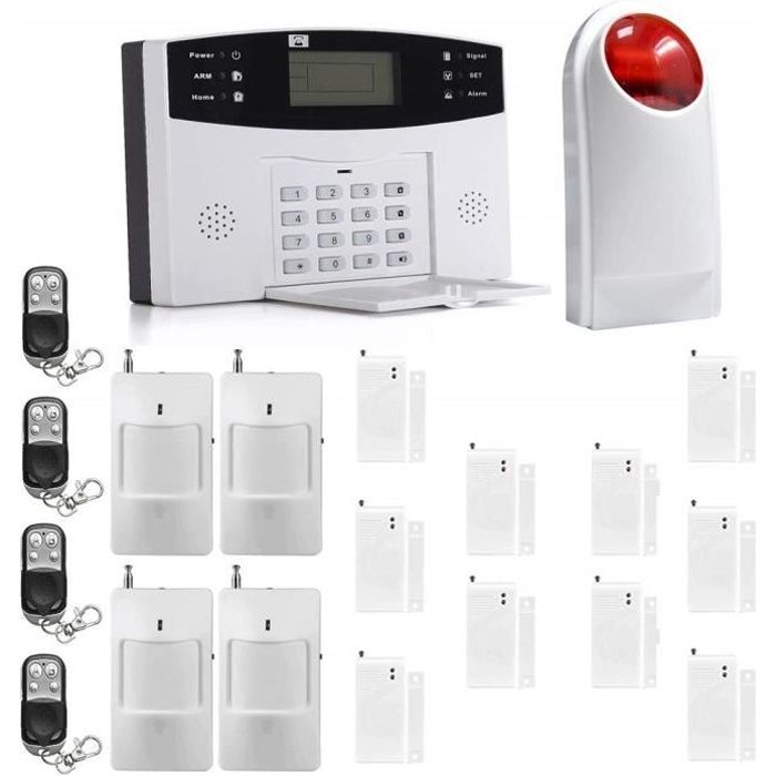 Ectech Système d'alarme Sécurité sans Fil GSM Autodial Call Home Système d' alarme Anti-Intrusion - Cdiscount Bricolage