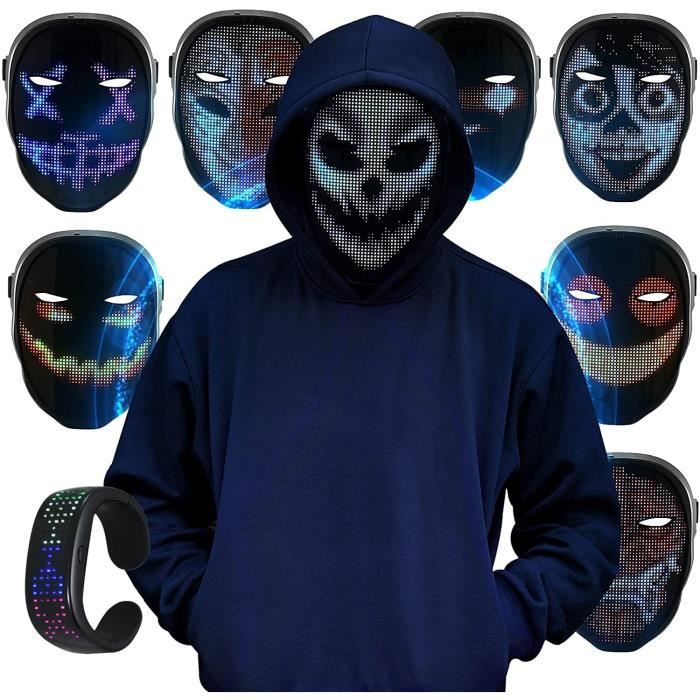 Masque Halloween à LED Lumineux Avec Fil Électroluminescent - Cosplay Et Fêtes