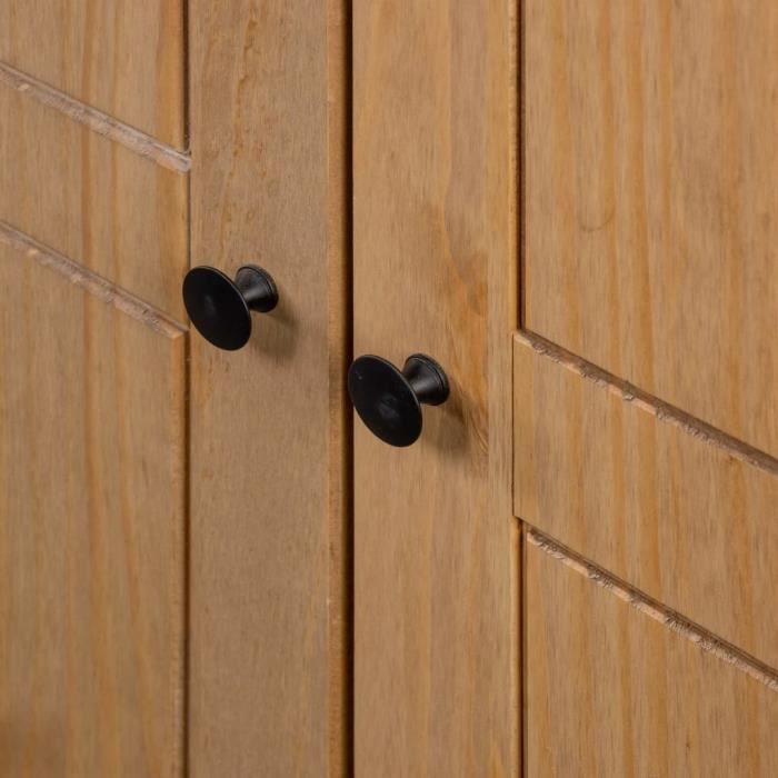 SUP182970 Armoire de chambre Garde-robe Armoire de rangement Contemporain 80x50x1715 cm Pin massif Assortiment Panama BestMeuble