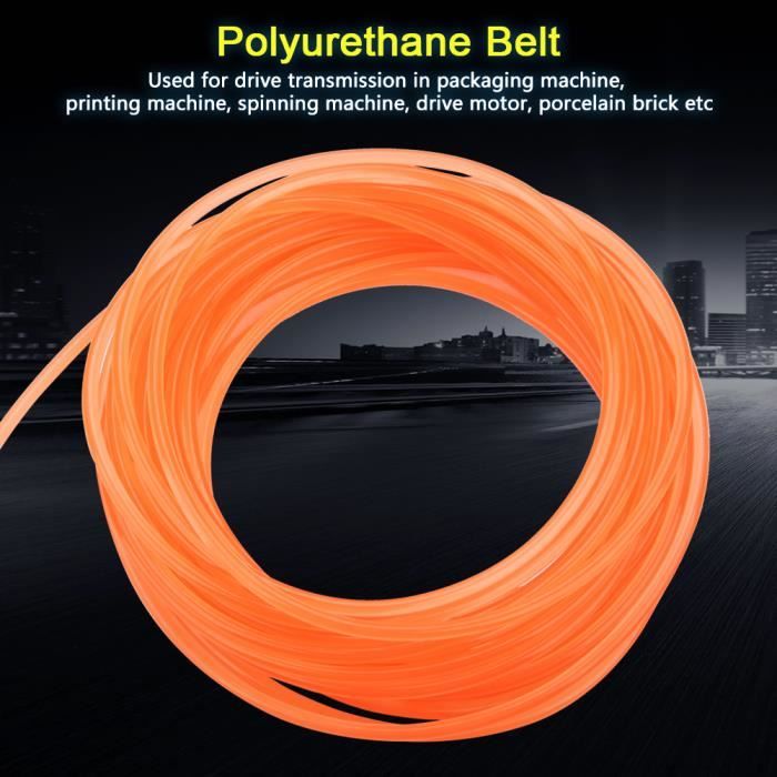 ZJCHAO Courroie en polyuréthane Courroie ronde en polyuréthane PU à surface  lisse orange pour transmission d'entraînement (4 mm - Cdiscount Au quotidien