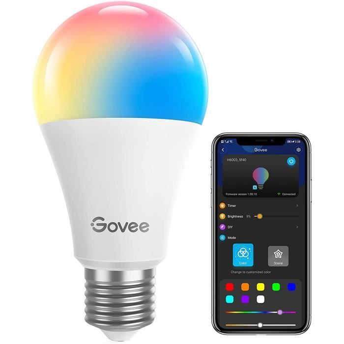Govee Ampoule Connecte Alexa WiFi RGBWW 9W E27 Ampoule LED Intelligent  Compatible avec Alexa et Google Home Smart Ampoule Dim[3227] - Cdiscount  Maison