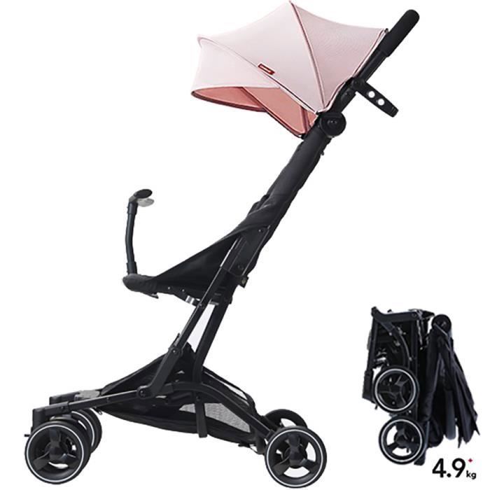 Poussette Canne BEBE2LUXE PIKO Ultra Compacte et légère Cabine Avion (rose)