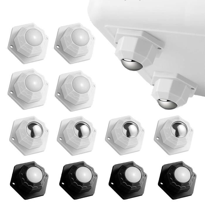 Lot De 5 Roulettes Pour Meubles M10x15mm - Tige Filetée En Nylon - Charge 38lb - Neuf