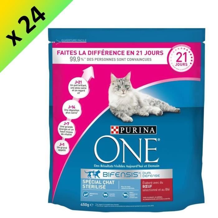 Purina One Croquettes Au Bœuf Et Au Ble Pour Chat Adulte Sterilise 450 G Lot De 24 Achat Vente Croquettes 24 Croquettes Au Bœuf Et Ble Cdiscount