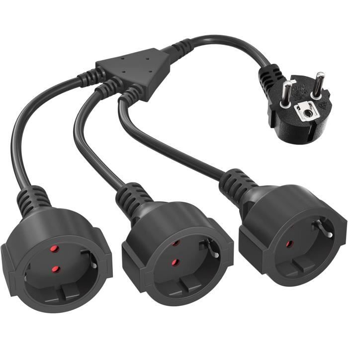 Prise Schuko Mâle Double Mâle Multi Fiche Adaptatrice Contact