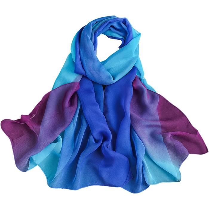 DAMILY Écharpe Mousseline Imprimé Floral - Foulard Léger Et Doux Pour Femmes