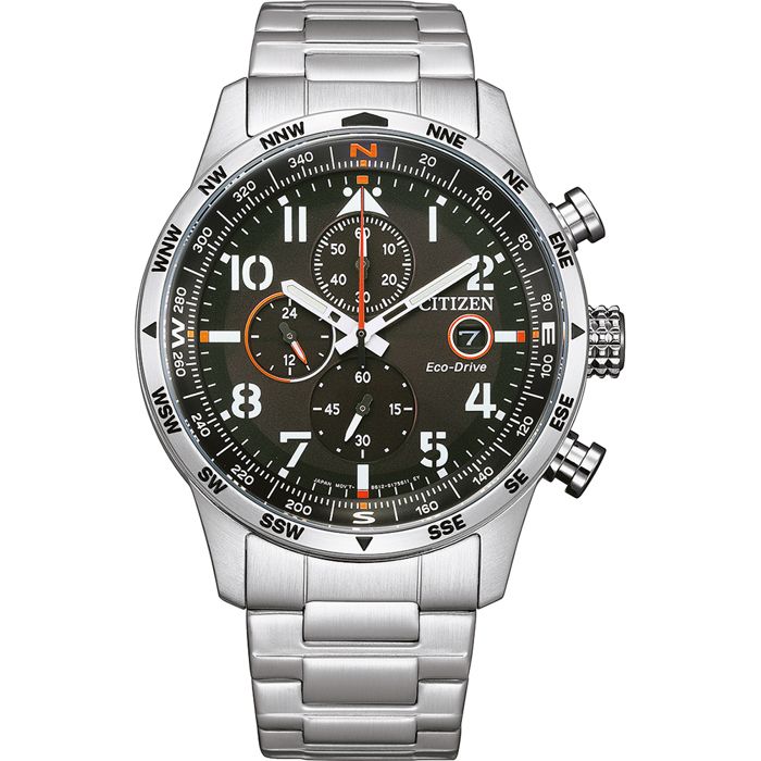 Montre Hommes Citizen Eco-Drive Chronographe Bracelet Acier inoxydable Argent CA0790-83E
