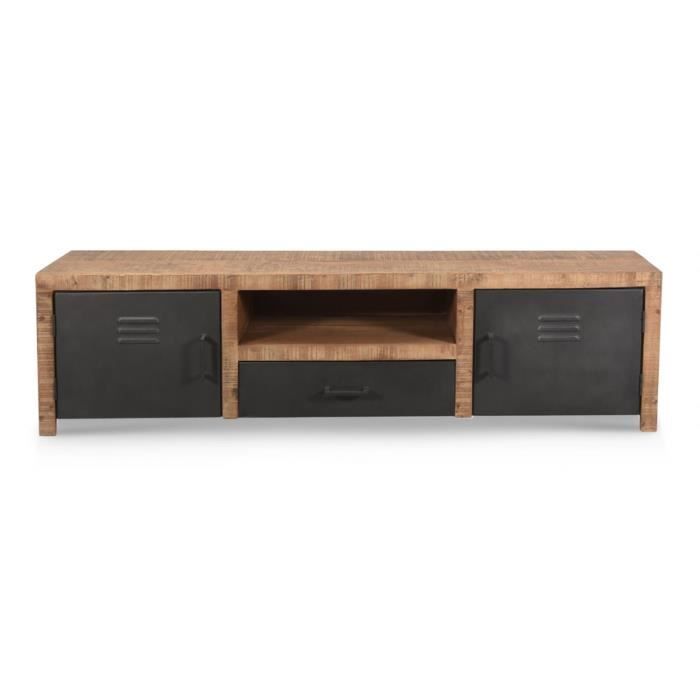 smarttrunc (meuble tv bois marron 180x40x50cm - décoration d'autrefois,132)