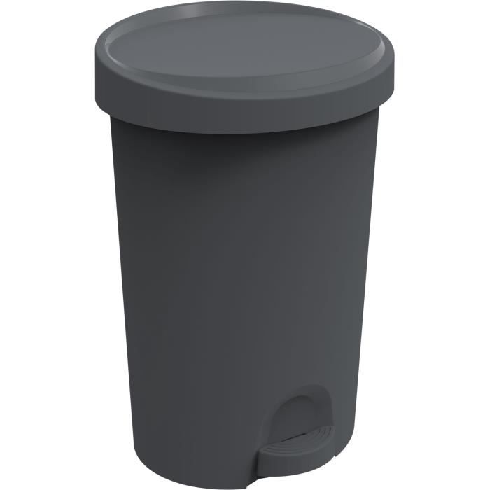 EDA Poubelle 27 L Stepy - Apédale - Pour sac 30 L - 35 4 x 30 3 x 52 2 cm - Gris anthracite - En plastique - vue 1