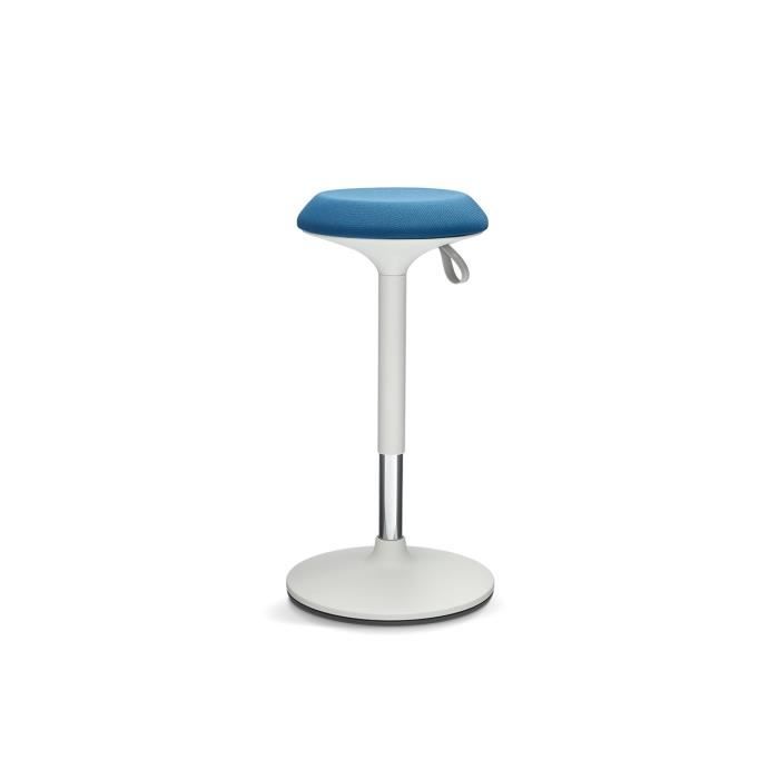ergotopia dyko tabouret de bureau ergonomique avec effet oscillant - siège rotatif à 360° avec pied dynamique blanc-bleu