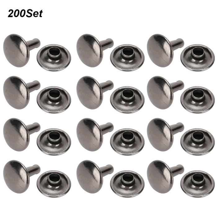 200 Rivets Double Cap En Cuivre Tubulaires 10x10mm Bronze – Idéal Cuir, Artisanat, Sacs, Ceintures, Chaussures
